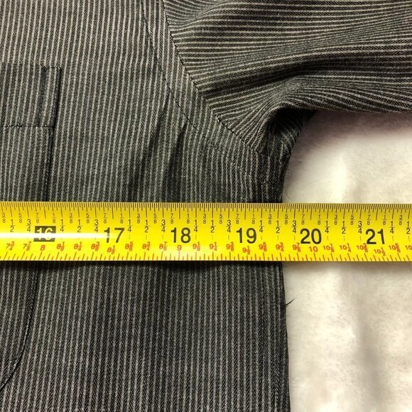 Giorgio Armani Long Sleeve Grey/Black Pinstripe Dress Shirt Size 16 - Picture 5 of 8